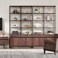thumbnail image 1 of WAMPAT 2 PCS of 5 Tier Bookshelf with Storage Cabinet，73" Tall Industrial Standing Display Bookcase for Home & Office, 1 of 7