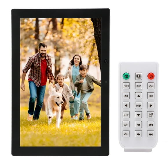Digital Photo Frame, Black 17in Large Screen Background Music Electronic Photo Frame For Bedroom EU Plug,UK Plug,US Plug,AU Plug