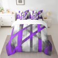 thumbnail image 2 of Erosebridal Abstract Geometric Stripes Bedding Queen Size,Purple Oil Painting Style Bed Set,Modern Desgin Bedding Sets Queen Size,Breathable Room Decor Reversible,7pcs, 2 of 6