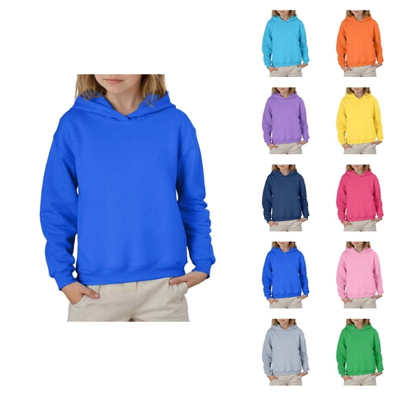 Basic Hoodies for Girls Boys Long Sleeve Casual Plain Hooded Sweatshirt Pullover Tops Fall Winter Kids Clothes 3-13 Years