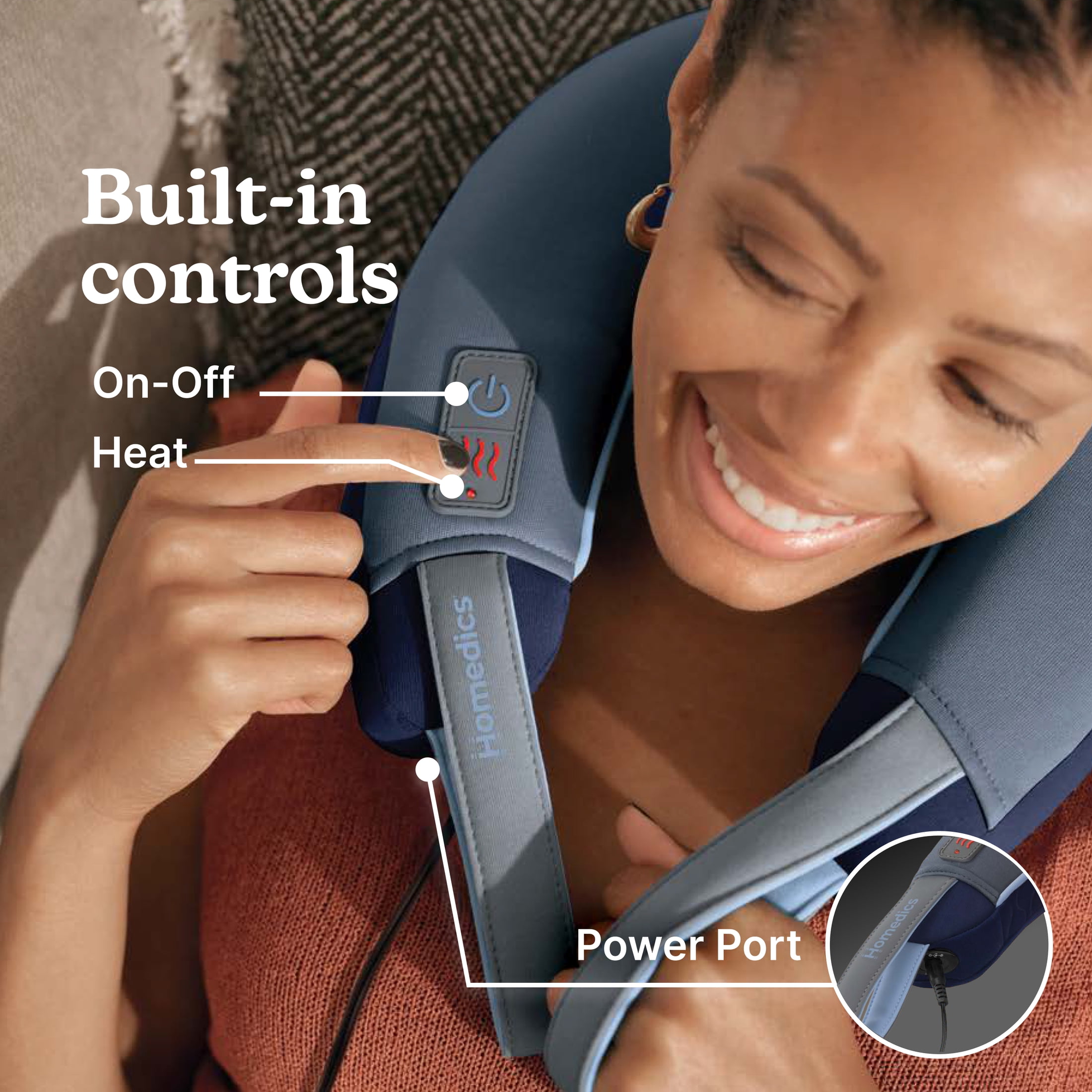 Homedics Neck Massager with Comfort Foam Vibration and Soothing Heat