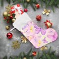 thumbnail image 6 of Coolnut 17.7 Inch Christmas Stockings, 1 PCS Colorful Butterflies Presonalized Large Stocking Sock for Family Holiday Xmas Party Decorations, 6 of 7