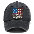 thumbnail image 2 of Lovskoo Unisex American Flag Hat Unisex Vintage Embroidery Washed Distressed Cotton Baseball Cap Adjustable Usa Trucker Dad Hat Black, 2 of 4