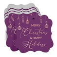 thumbnail image 3 of Inkdotpot Pack Of 50 Merry Christmas & Happy Text Paper Tags DIY Craft Bracket Shape Real Rose Gold Foil Hang Tags, 3 of 7