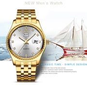 CHENXI Brand Men's Golden Wristwatches Business Analogue Quartz Watch Men Fashion Luxury Stainless Steel Waterproof Clock
