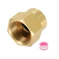 thumbnail image 1 of Adaptador de accesorio de tubería de latón Uxcell, 1/2"G hembra x 3/4"NPT hembra, Niple hexagonal de tubería, de 1/2" a 3/4" hembra, dorado, 1 of 6