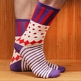 thumbnail image 2 of Women's Extra Large Rayon from Bamboo Crazy Colorful Funky Casual Dress Polka Dot Stripe Socks - Assortment 6A - Shoe Size 10-13 - 6prs, 2 of 4