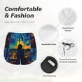 thumbnail image 6 of Lsque Abstract Starry Sky Printed Women's Running Shorts with Liner Pockets,Elastic Quick Dry Workout Athletic Gym Yoga Shorts,Womens High Waist Shorts-Small, 6 of 9