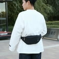 thumbnail image 3 of Riñonera impermeable con correa ajustable para hacer ejercicio, viajar, correr de forma informal, color negro, 3 of 5