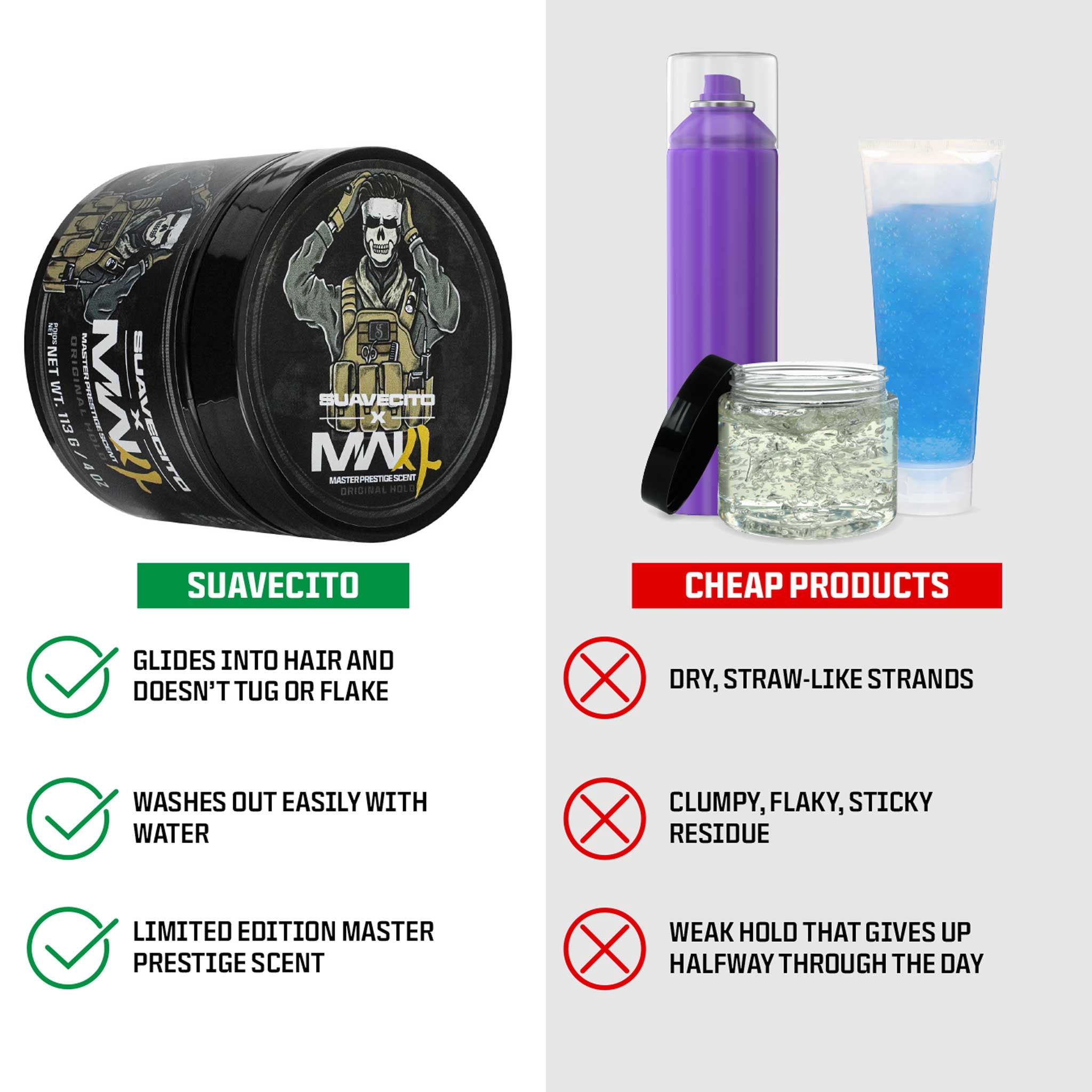 Suavecito Call of Duty Original Hold Pomade for Men, Medium Hold, All Hair Types, 4 oz