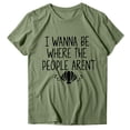 thumbnail image 4 of Gibobby Playera de Manga Corta Casual Suave Tops Blusa Casual Mujer Impresión suelta Manga corta Cuello Camisa OT Blusa mujer(Verde,M), 4 of 5