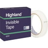 Highland, MMM6200342592, 3/4"W Matte-finish Invisible Tape, 1 / Roll, Matte Clear
