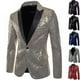 thumbnail image 2 of Chaquetas de traje de lentejuelas con purpurina para hombre, abrigos de fiesta de disfraces de espectáculo elegante,, 2 of 5