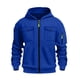thumbnail image 3 of pstuiky camisas de manga larga para hombre, Chaqueta tipo cárdigan con capucha y cremallera de manga larga de color liso para hombre tops de invierno para hombre m, 3 of 3