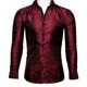thumbnail image 1 of Barry.Wang Camisas de lujo con estampado 3D de cachemira color vino tinto para hombre, camisas casuales de manga larga con flores para hombre, camisas de vestir ajustadas, 1 of 6