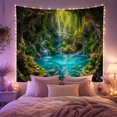 thumbnail image 2 of Koi in a Turquoise Cave Pool under Waterfalls, Serene Fantasy for Nature Lovers, Tropical Forest Decor, Housewarming Gift, Tapestry Wall Hanging for Bedroom and Living Room, 2 of 7