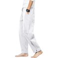 thumbnail image 2 of SURJDE Men Linen Harem Pant Stretchy Waist Drawstring Loose Fit Beach Trousers, 2 of 7