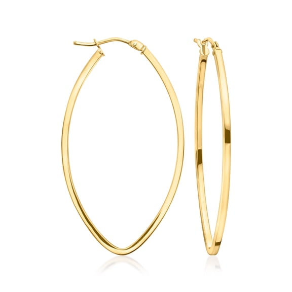 Ross-Simons Italian 14kt Yellow Gold Marquise-Shaped Hoop Earrings, Women's, Adult