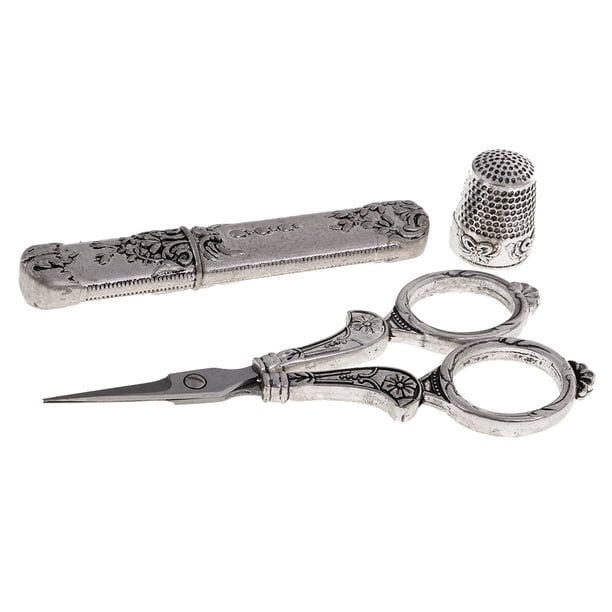 3 Piezas Tijeras Dedal Agujas de Acero Inoxidable DIY Herramientas de Costura Sunnimix Tijeras de coser