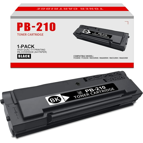 (1 Black) PB-210 Toner Cartridge Replacement for Pantum P2500W 2502W Printers