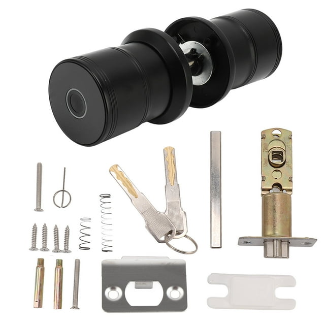Cerradura inteligente para puerta, con sensor de huellas dactilares, color negro, para puertas de oficina de 40 a 60 cm de grosor.