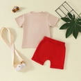 thumbnail image 4 of Baby Outfits Boy Toddler Boys Summer Fashion Set Crew Neck Solid Color Short Sleeved Pocket Detail T Shirt Elastic Shorts Two Piece Red 12-18 Months, 4 of 9