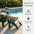 thumbnail image 2 of Folding Adirondack Ottoman HDPE Outdoor Adirondack Chair Footrest for Outside Indoor,19.7in W,Forest, 2 of 6
