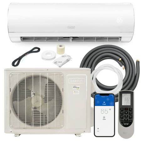 Barton 12,000 BTU Mini Split Air Conditioner Ductless Inverter System, Build-in Wi-Fi Smart Control, White