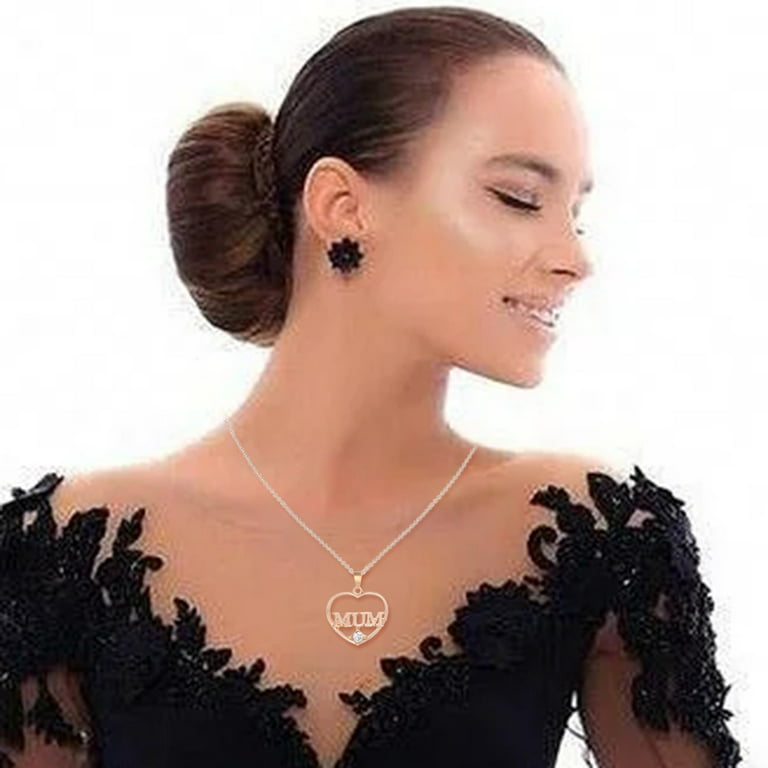 Necklaces for Women Best Gifts for Women Set With Rhinestones Mom Necklace  Birthday Mother Day Gothic Necklaces for Women Metal