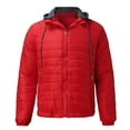 thumbnail image 5 of KaLI_Store Puffer Jacket Men Solid Hooded Cotton Lightweight Packable Puffer Jacket Winter Coats Red,S, 5 of 5