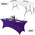 thumbnail image 2 of Mantel ajustable de licra de 6 pies, mantel de caballete elástico rectangular lavable para banquetes, bodas, fiestas, eventos festivos, 2 of 4