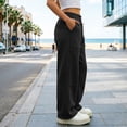 thumbnail image 6 of Sentmoon Sweats for Women Elastic Waist Active Fit Pants with Pockets Solid Color Loose Long Women Casual Pants Fall S-3XL, 6 of 8