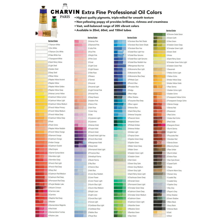 Charvin Extra Fine Professional Artist Acrylic Paint Colors, Nature Themed  Hues, 60ml Green of Provence