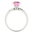 thumbnail image 4 of Clara Pucci 14K White Gold 1.5ct Pink Solitaire Ring for Women, 4 of 8