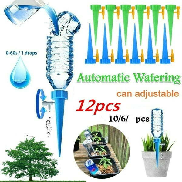 6/12Pcs Auto Plants Watering Drip Irrigation System Indoor Outdoor Water Spike 