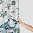 thumbnail image 3 of Chilfamy  Nautical Seahorse Shower Curtain Coral Seashell Underwater World Marine Life Starfish Ocean Themed Coastal Beach Bathroom Decor Curtains Set with Hooks White, 3 of 7