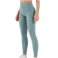 thumbnail image 5 of Sakmal Stretchy Leggings for Women Butt Lifting High Waisted Blue Buttery Soft Yoga Pants Full Solid Athletic Leggings, 5 of 5