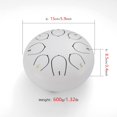 thumbnail image 4 of Steel Tongue Drum, 6 Inch 8 Note Steel Hand Drum with Bag, Music Book, Drumsticks, Mallet Holder and Finger Paddles, for Camping, Meditation or Yoga .(White), 4 of 11