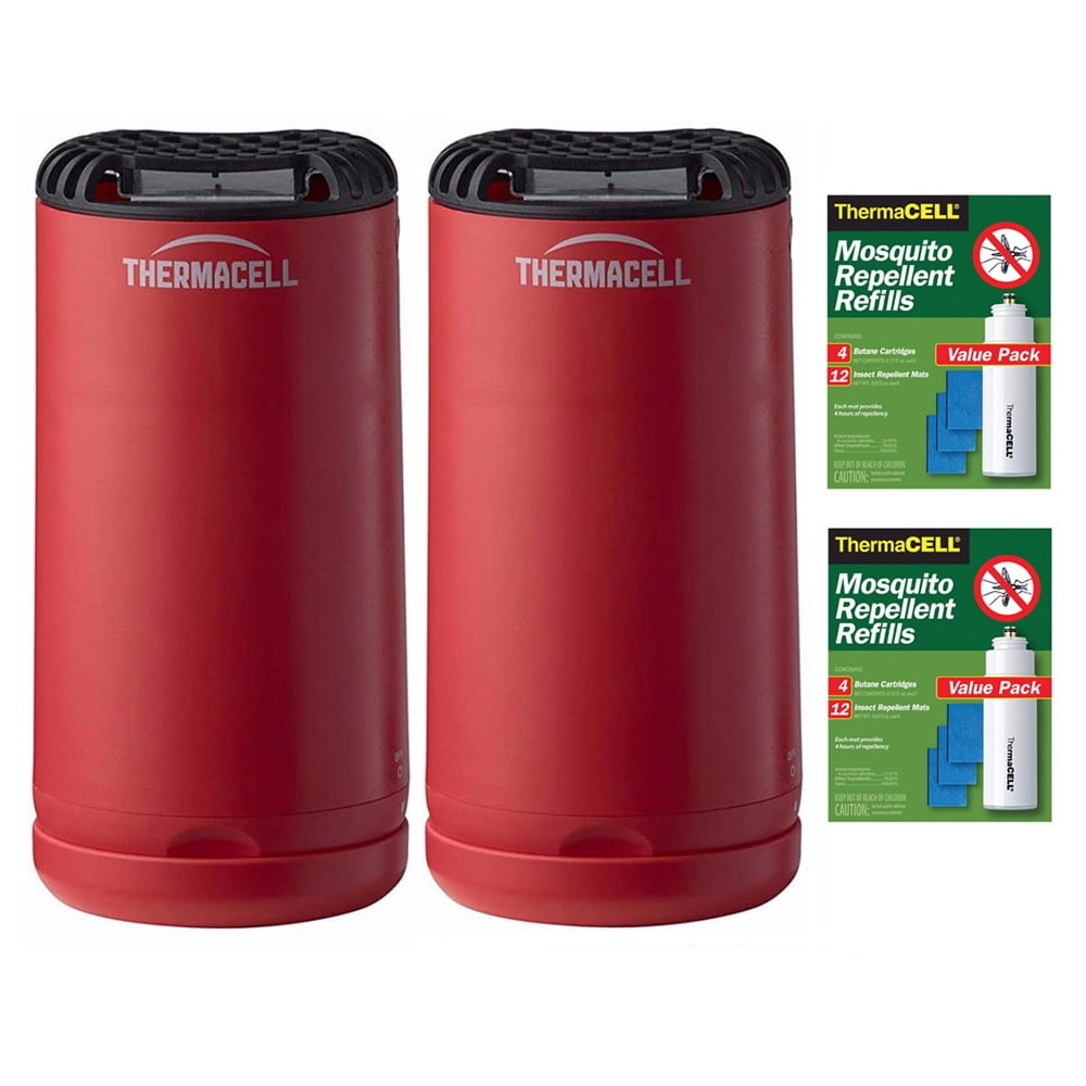 Thermacell Patio Shield Mosquito Repeller (Red) with R4 Refills (2