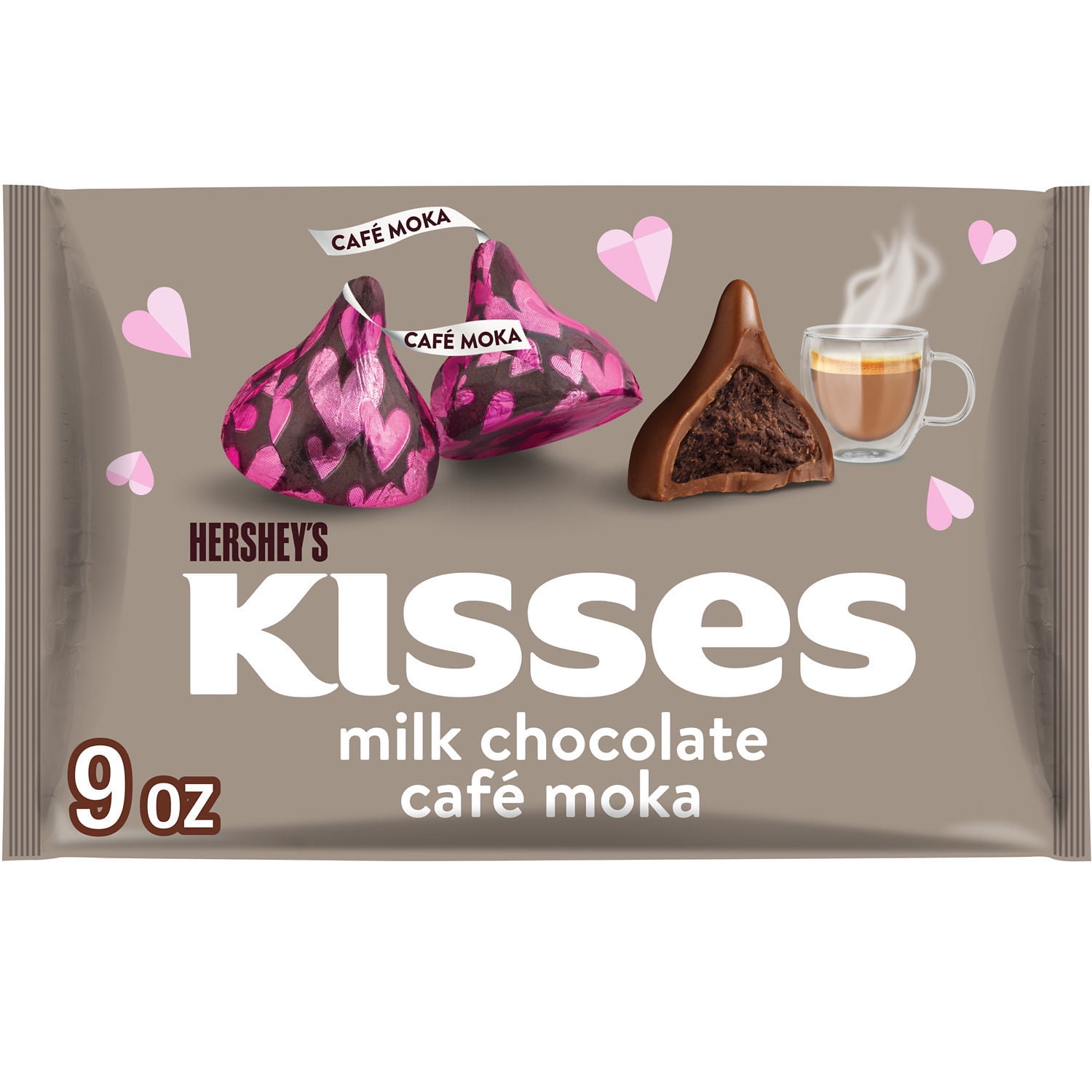 HERSHEY'S KISSES Cafe Moka Flavored, Valentine's Day Candy Bag, 9