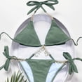 thumbnail image 4 of Top-kevin Women's Trendy 2 Piece Triangle Bikini Set Rhinestone Halter Bathing Suit Swimsuit, 4 of 7