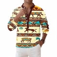 thumbnail image 5 of Mens Casual Manga Corta Botón Abajo Camisas Moda Impresa V-Cuello Botones Casual Tops para el Hogar Y el Uso Diario, 5 of 5
