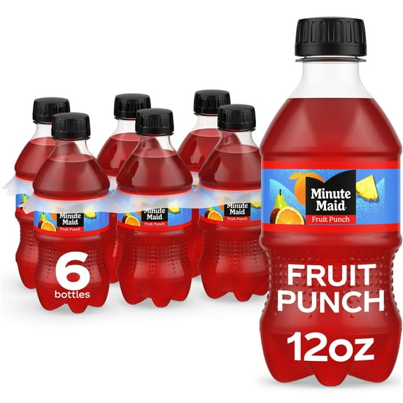 Minute Maid Fruit Punch Juice Drink Bottles, 12 fl oz, 6 Pack