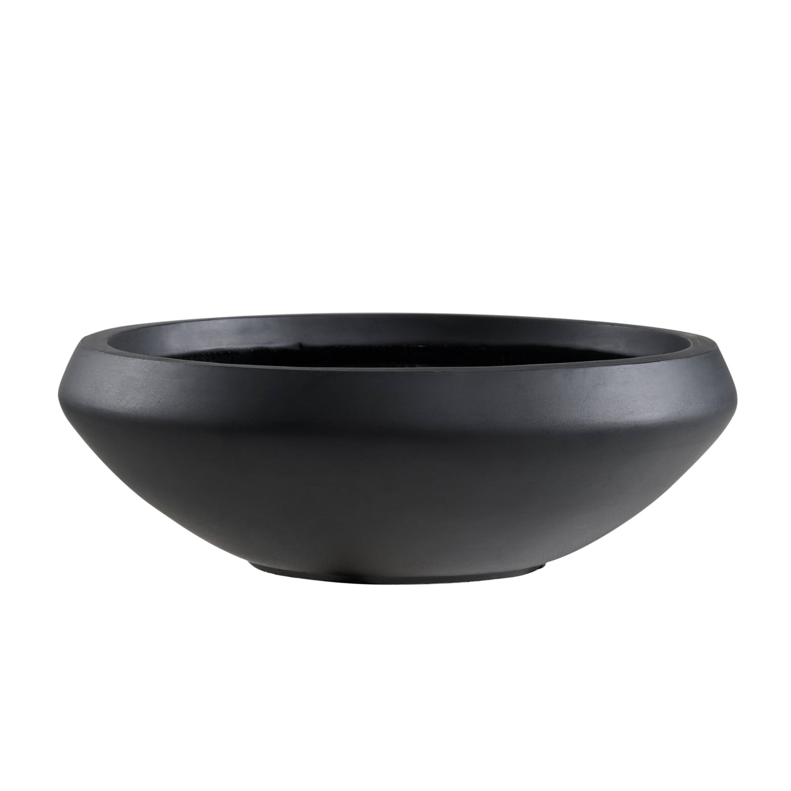18.9-Inch Concrete Bowl Planter with Drain Hole, Large Outdoor Planters, 16.7-Inch Opening, 6.4-Inch Height