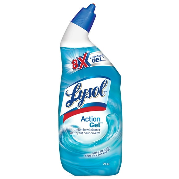 Lysol Bathroom Cleaning- Toilet Bowl Cleaner, Action Gel, Spring Waterfall, 710ml