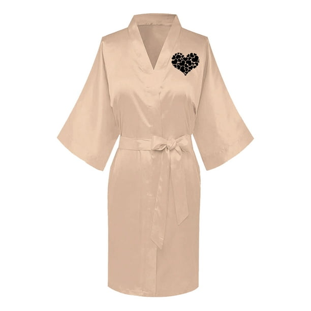 zanvin Women's Kimonos Valentine's Day Silky Robes, I Love My