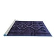 thumbnail image 2 of Ahgly Company Machine Washable Indoor Square Persian Blue Traditional Area Rugs, 8' Square, 2 of 4