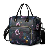 Pioneer Flower Floral Print Pattern Womens Lunch Box for Work,Insulated Large Lunch Bag for Tween and Teen,Loncheras Para Mujer,Leakproof Adult Lunch Bag for Work,Beach,Travel,Picnic,Camping
