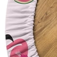 thumbnail image 5 of Ambesonne Tropical Emoji Fitted Round Tablecloth, Watermelon Flamingo, 45"- 56" Diameter, Soft Pink Fern Green, 5 of 5