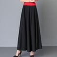 thumbnail image 3 of Women's Casual High Waist Loose Pleated Skirt A-Line Large Swing Plus Size, 3 of 11